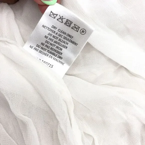 RETROFETE CHLOE EMBELLISHED SILK CHIFFON‎ DRESS WHITE XS - Picture 11 of 14